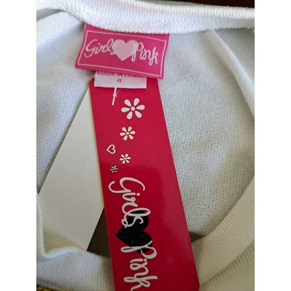 Girls Luv Pink White 'Boss' Sweatshirt & Black 'Boss' Leggings Size 4 NWT - Picture 10 of 10